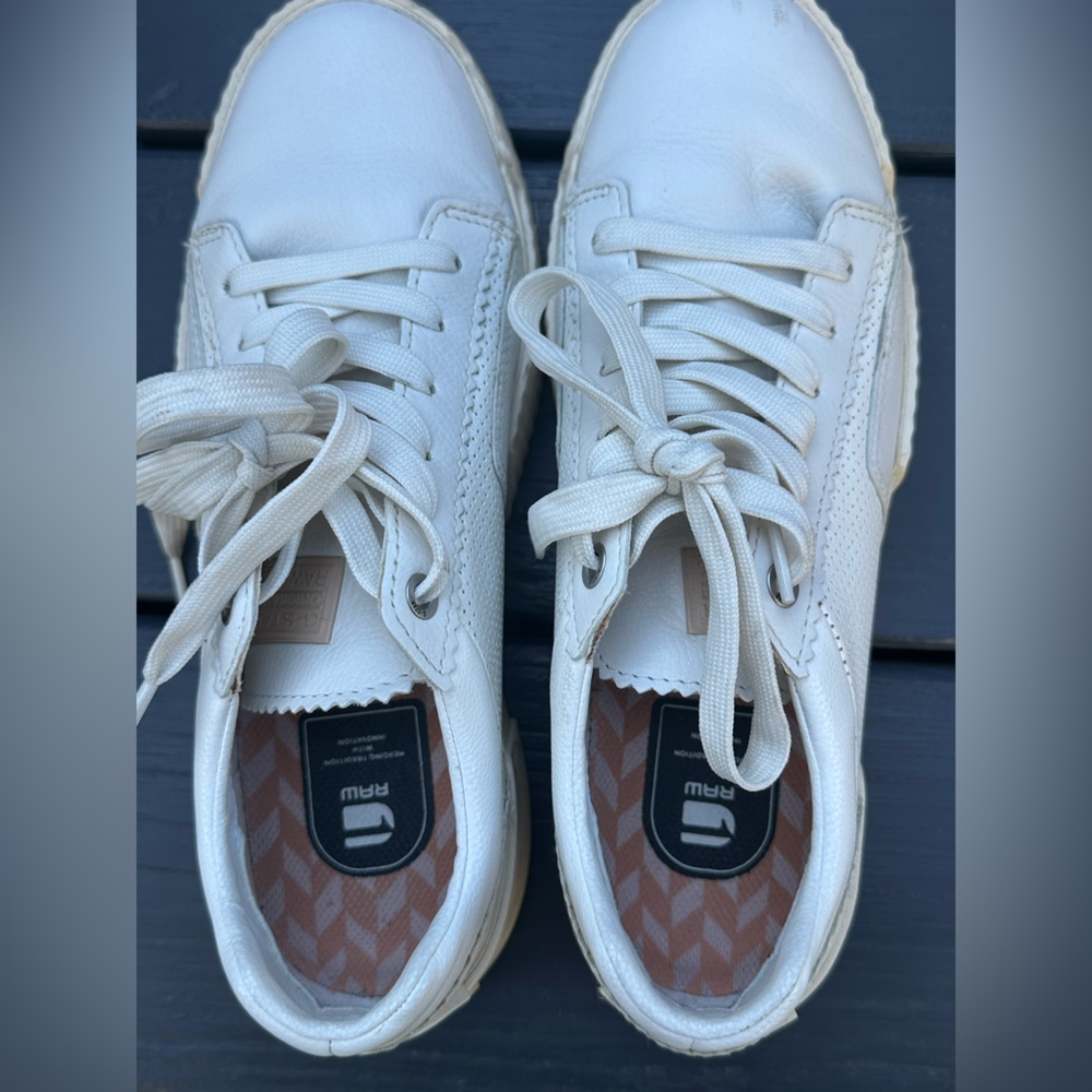G-Star White Leather Sneakers